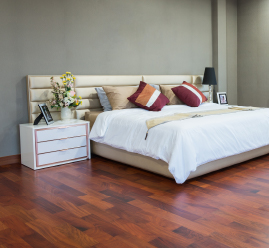 Hardwood flooring in bedroom